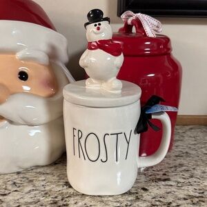 Rae Dunn Frosty Mug with topper